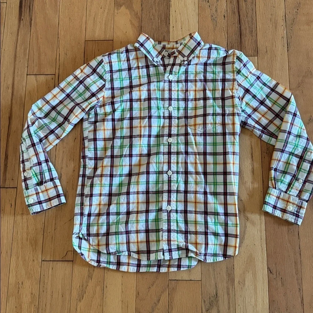 Gap Kids | Plaid Boys Button Down Shirt | size 10 | Red/Green/Yellow
